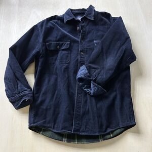 Wolverine Shirt Jacket Mens Large Blue Corduroy Fleece Lined Workwear Outdoor
